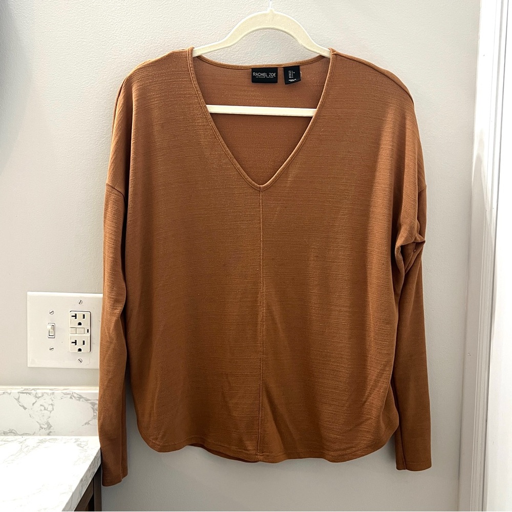 Rachel Zoe Cinnamon Long Sleeve Modal Top